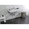 Kingston Brass 36 Carrara Marble Console Sink with Acrylic Legs, Marble WhiteBrushed Nickel LMS3630MA8 - alternate 6